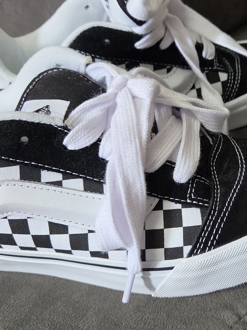 Vans Kids Black & White Checkerboard Low Top Sneakers